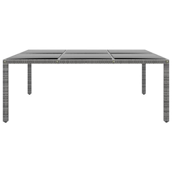 Grande Table de Jardin Ovale 200x150 cm en Résine Tressée Grise et Verre, 10 Personnes – ComfortXL Outdoor Living - Image 2
