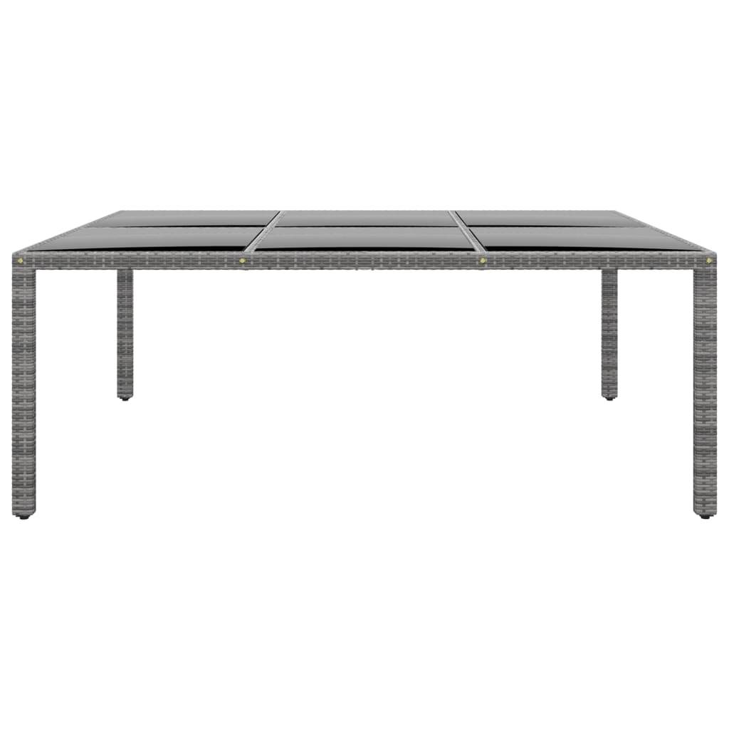 Grande Table de Jardin Ovale 200x150 cm en Résine Tressée Grise et Verre, 10 Personnes – ComfortXL Outdoor Living - Image 2