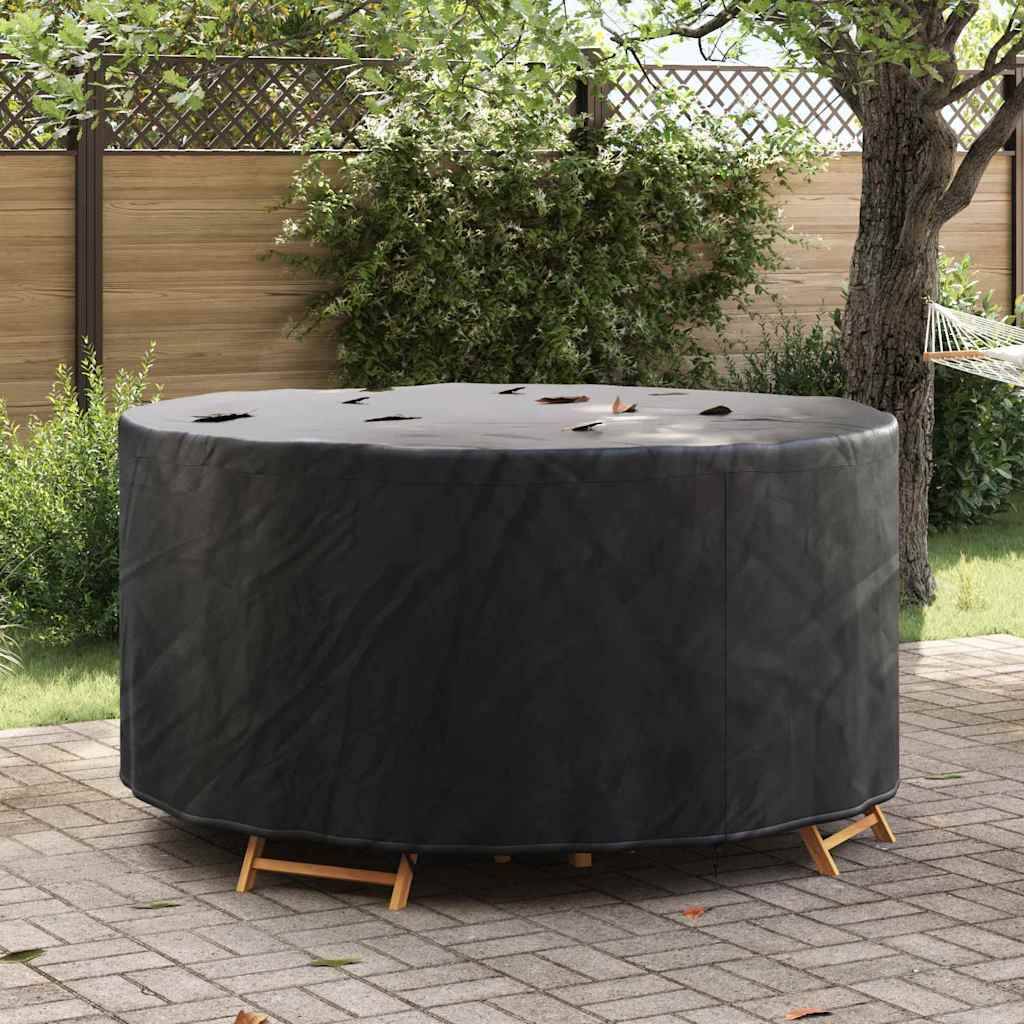 Housse de Protection pour Table de Jardin Ronde Tissu Oxford 210D Anti-UV et Étanche Noir 182x182x85 cm – ComfortXL Outdoor Living - Image 1