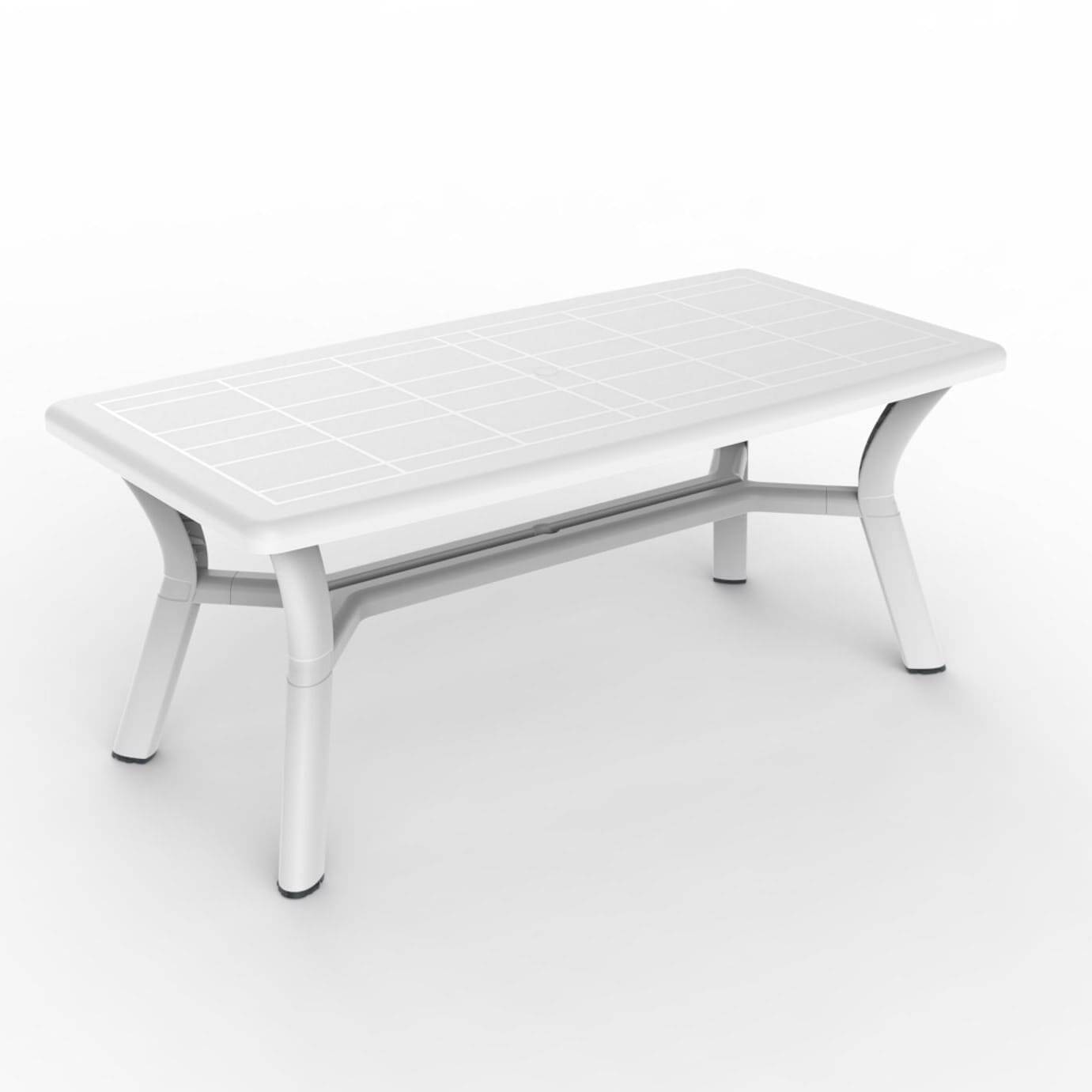 Table rectangulaire extérieur 180x90 blanc DALIA garbar - Image 1