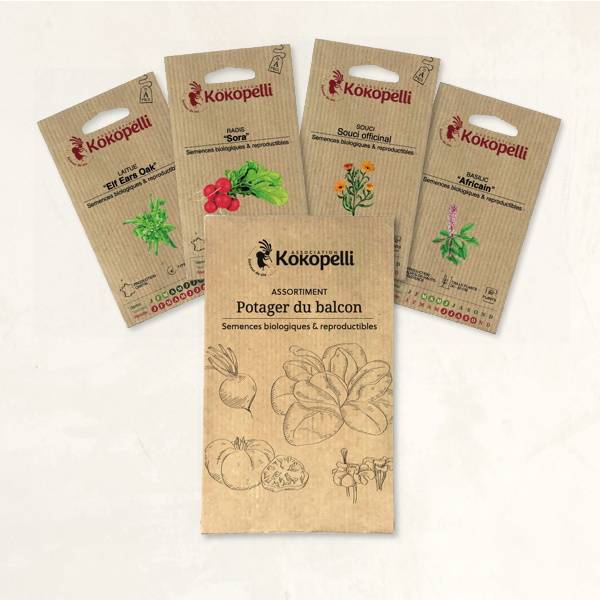 Potager du balcon - 4 sachets de graines bio à semer - Image 2