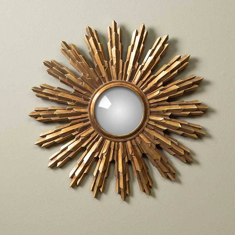 Miroir convexe soleil doré 37cm