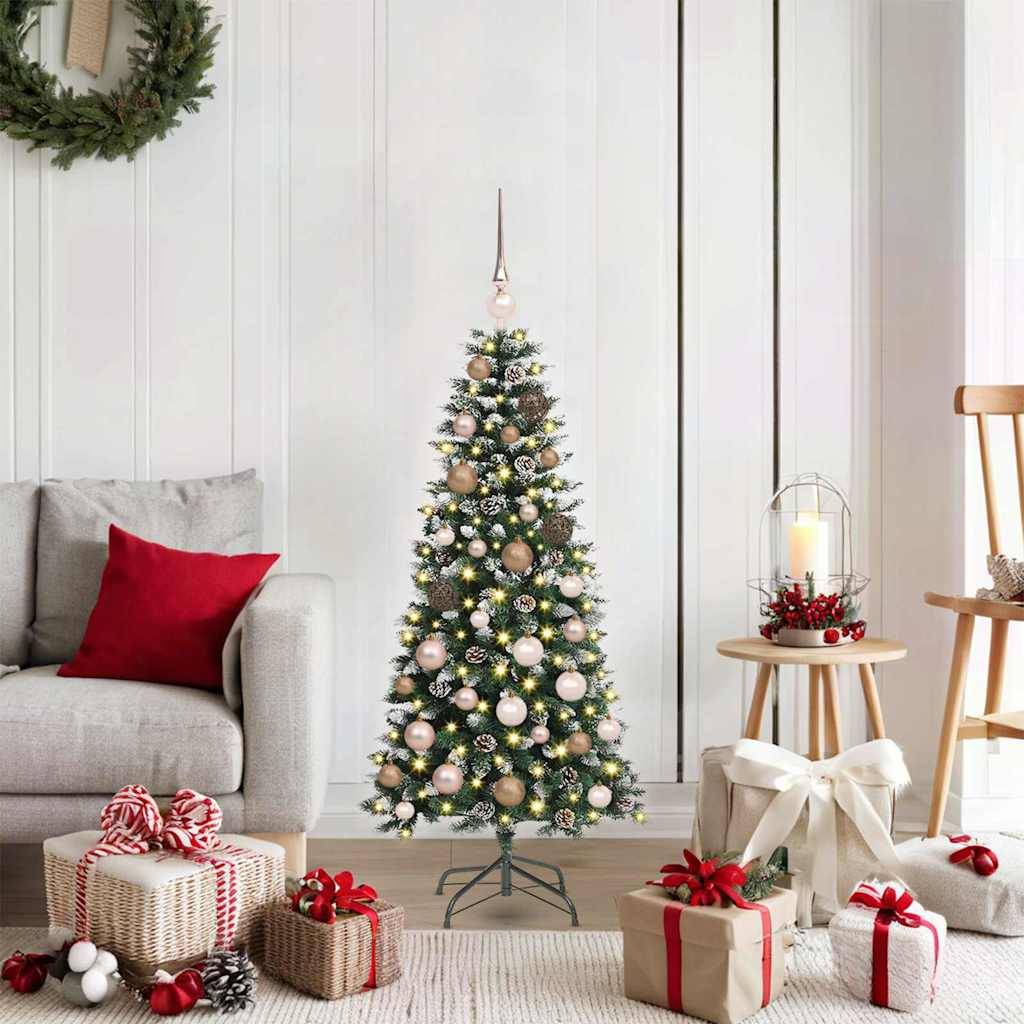ComfortXL - Arbre de Noël Artificiel Enneigé 1.2m, Illumination 150 LED, Kit Complet avec Décorations USB – ComfortXL Outdoor Living - Image 1