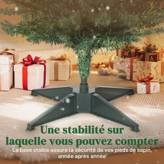 Sapin de Noël artificiel 180 cm, arbre de Noël slim, 321 pointes, facile à monter et ranger, pour maison bureau, vert - Image 9