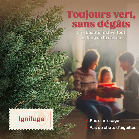 Sapin de Noël artificiel 180 cm, arbre de Noël slim, 321 pointes, facile à monter et ranger, pour maison bureau, vert - Image 6
