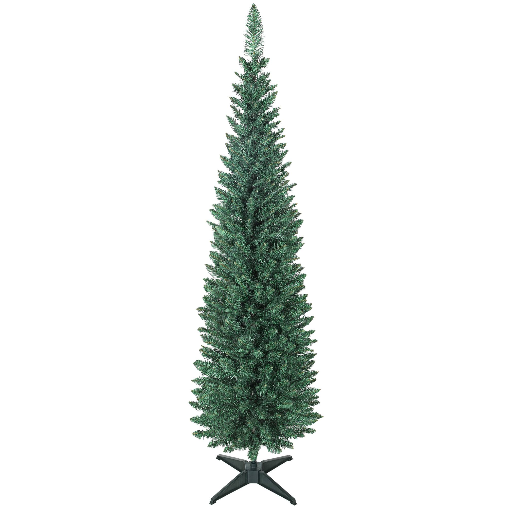Sapin de Noël artificiel 180 cm, arbre de Noël slim, 321 pointes, facile à monter et ranger, pour maison bureau, vert - Image 2