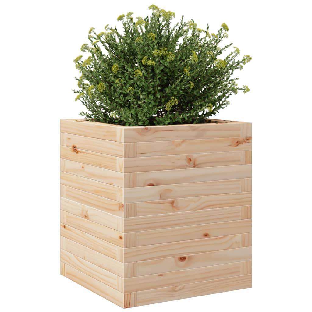 ComfortXL - Bac à Arbuste Carré en Pin Massif Naturel – Jardinière Moyenne Classique pour Décoration Terrasse et Entrée – 40x46cm Brun – ComfortXL Outdoor Living - Image 4