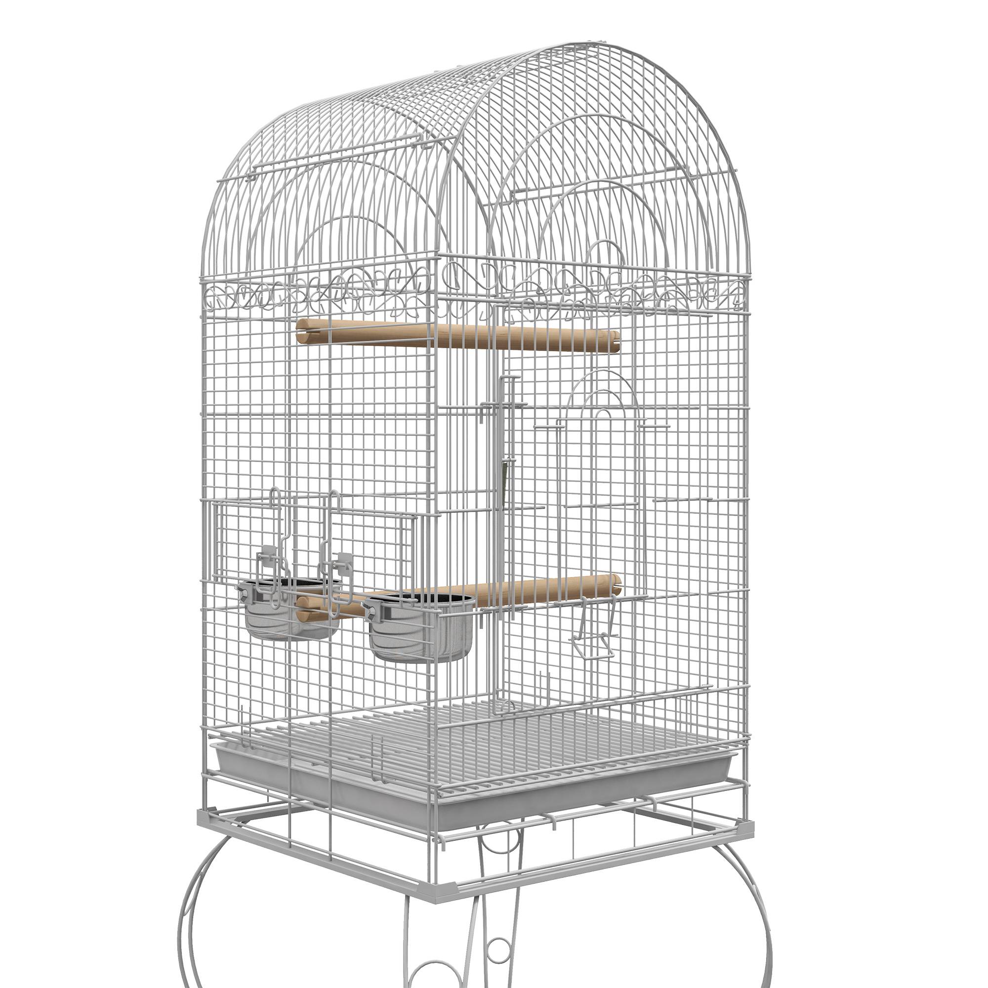 Cage à oiseaux acier blanc 51 x 51 x 153 cm - PANGIVO - Image 10