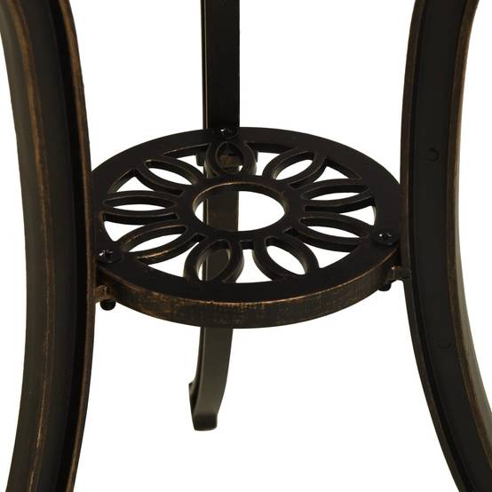 Table de jardin aluminium coulé bronze 62 x 62 x 65 cm - PANGIVO - Image 5