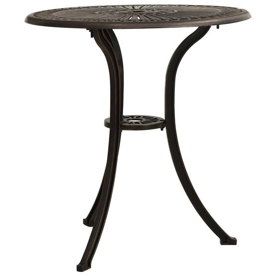 Table de jardin aluminium coulé bronze 62 x 62 x 65 cm - PANGIVO - Image 2