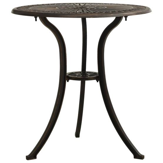 Table de jardin aluminium coulé bronze 62 x 62 x 65 cm - PANGIVO - Image 1