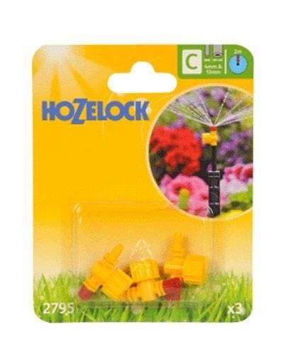 Hozelock - Arroseur 360° micro-irrigation par jet d'eau réglable (x3) HOZELOCK