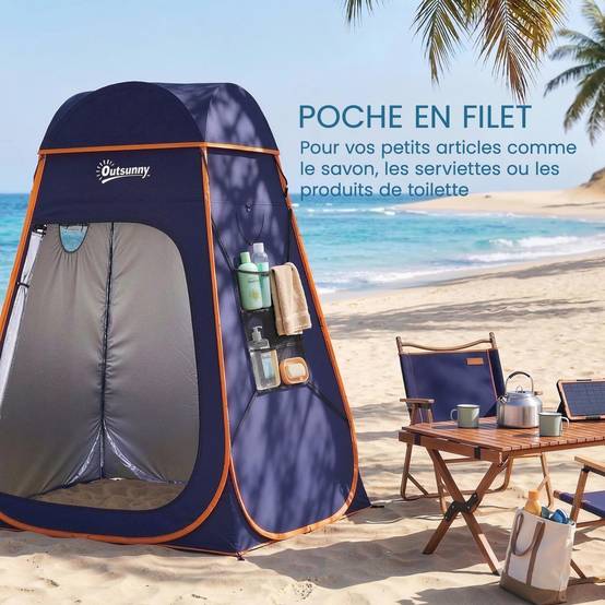 Tente de douche polyester bleu foncé 152 x 152 x 200 cm - PANGIVO - Image 10