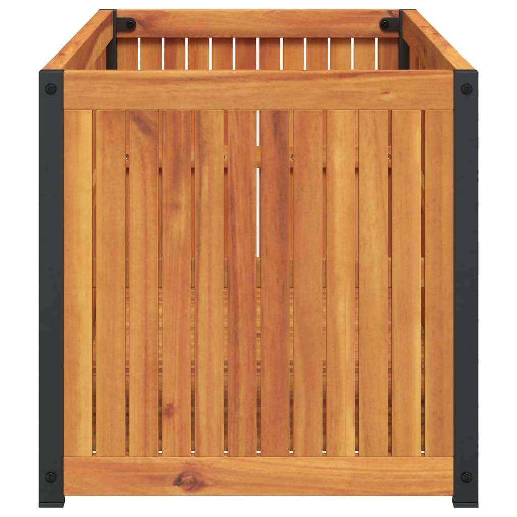 Maison Chic - Jardinière, Bac à fleurs, Pot de fleurs 110x45x44 cm bois massif d'acacia et acier - Imagen 5