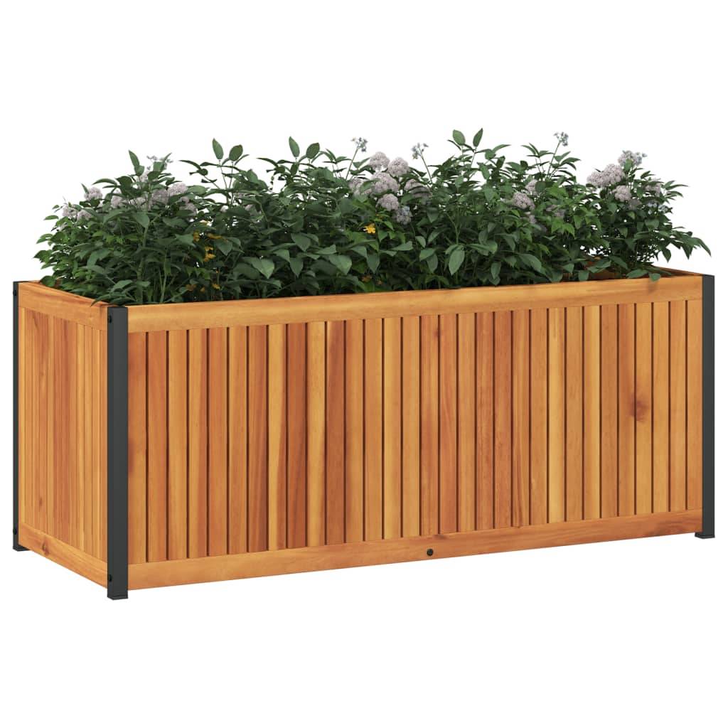Maison Chic - Jardinière, Bac à fleurs, Pot de fleurs 110x45x44 cm bois massif d'acacia et acier - Imagen 3