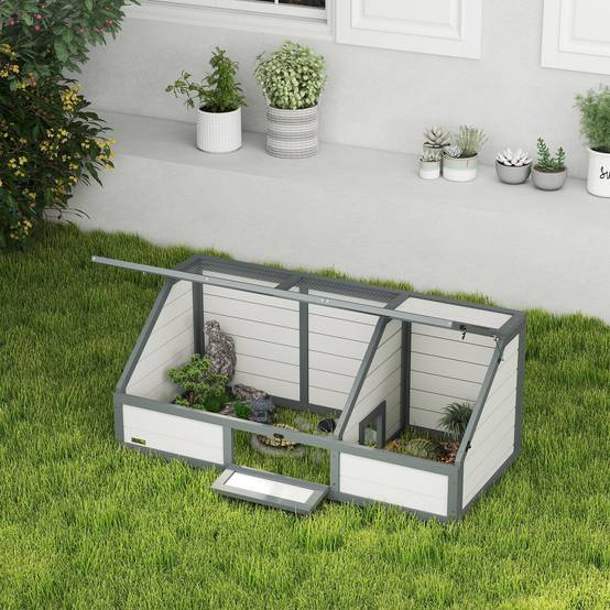 Boîte pour tortues, enclos extérieur, design sans fond, ouverture facile, maison pour tortues, blanc - Image 4