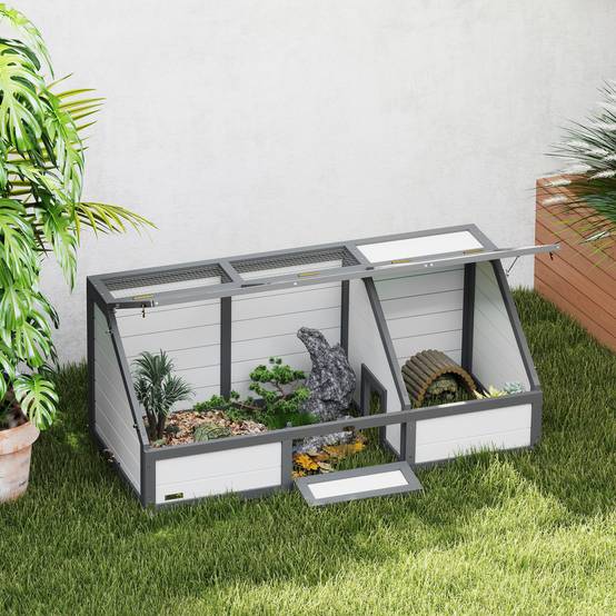 Boîte pour tortues, enclos extérieur, design sans fond, ouverture facile, maison pour tortues, blanc - Image 3