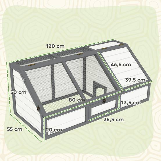 Boîte pour tortues, enclos extérieur, design sans fond, ouverture facile, maison pour tortues, blanc - Image 5