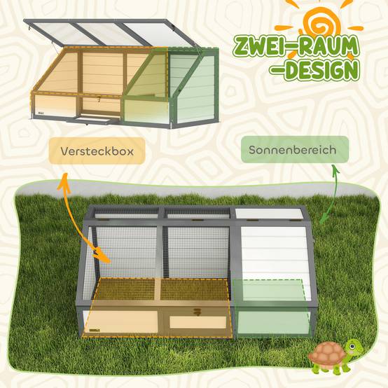 Boîte pour tortues, enclos extérieur, design sans fond, ouverture facile, maison pour tortues, blanc - Image 8