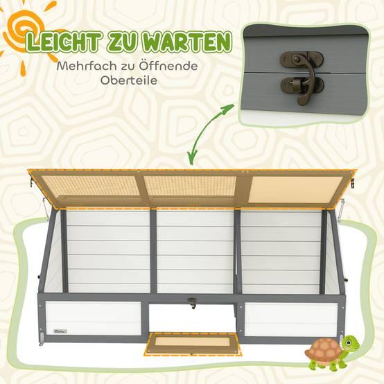Boîte pour tortues, enclos extérieur, design sans fond, ouverture facile, maison pour tortues, blanc - Image 9