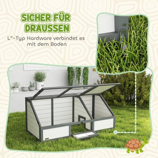 Boîte pour tortues, enclos extérieur, design sans fond, ouverture facile, maison pour tortues, blanc - Image 6