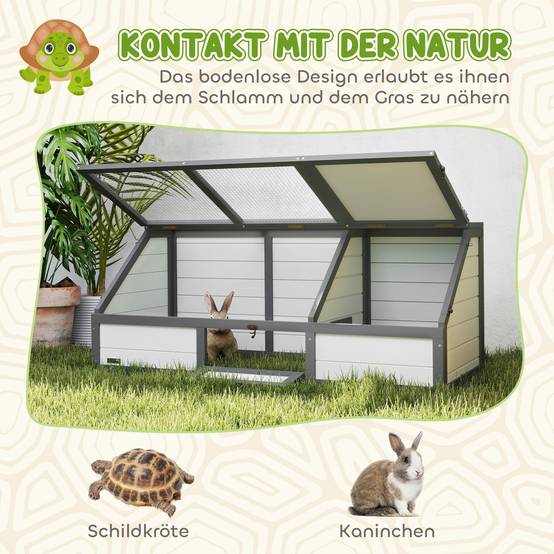 Boîte pour tortues, enclos extérieur, design sans fond, ouverture facile, maison pour tortues, blanc - Image 7