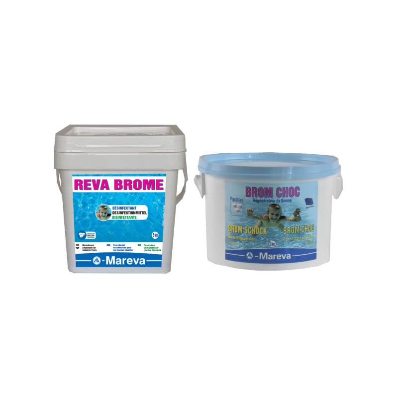 Pack MAREVA - Pastilles de brome - 5kg - Pastilles de brome choc - 3kg - Image 1
