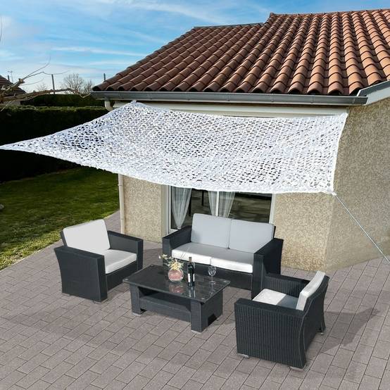 Terre Jardin - Filet d'ombrage / camouflage 4 x 5 Blanc - Imagen 4
