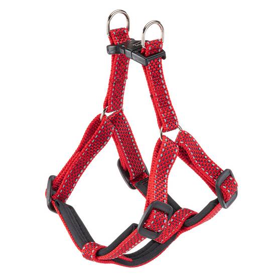 Ferplast - Harnais pour Petits Chiens Réfléchissant DAYTONA DELUXE SMALL, Rembourré, Rouge-Noir - Imagen 1