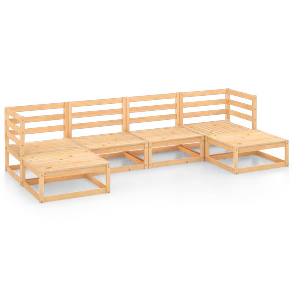 Helloshop26 - Salon de jardin meuble d'extérieur ensemble de mobilier 6 pièces bois de pin massif - Imagen 1