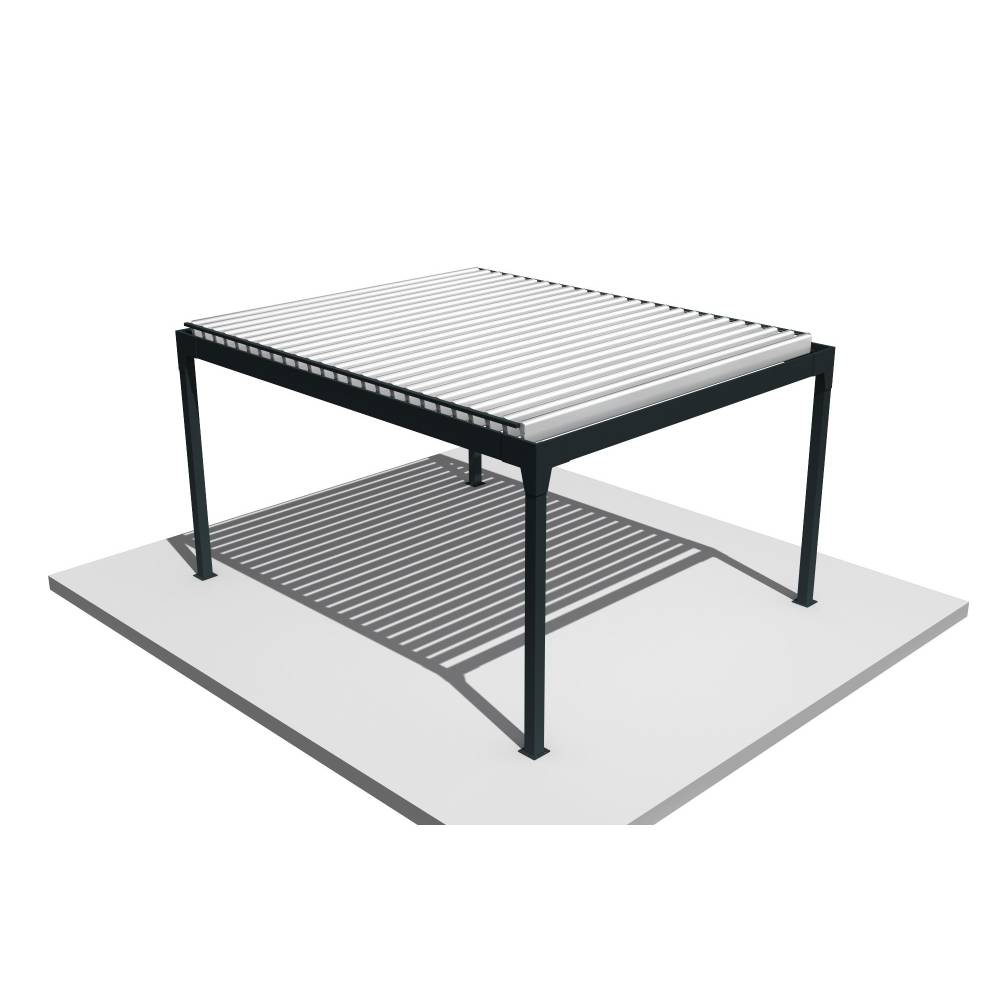 Pergola Bioclimatique AVANOA îlot 3,50x3,013 M Vérin à Télécommande (Gris anthracite / Blanc) - Alia Productions - Imagen 3