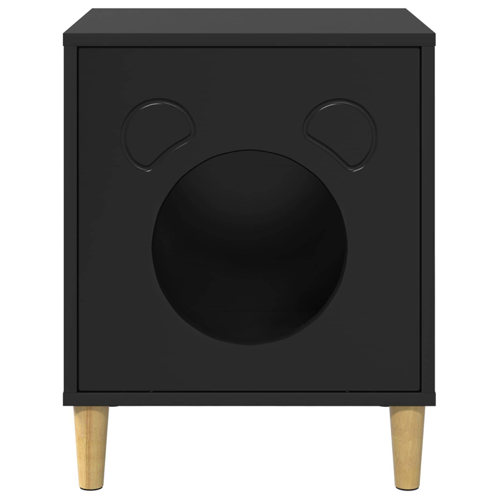 Vidaxl - Maison pour chat Noir 42,5 x 40 x 53 cm Bois d'ingénierie vidaXL 8000672 - Image 6