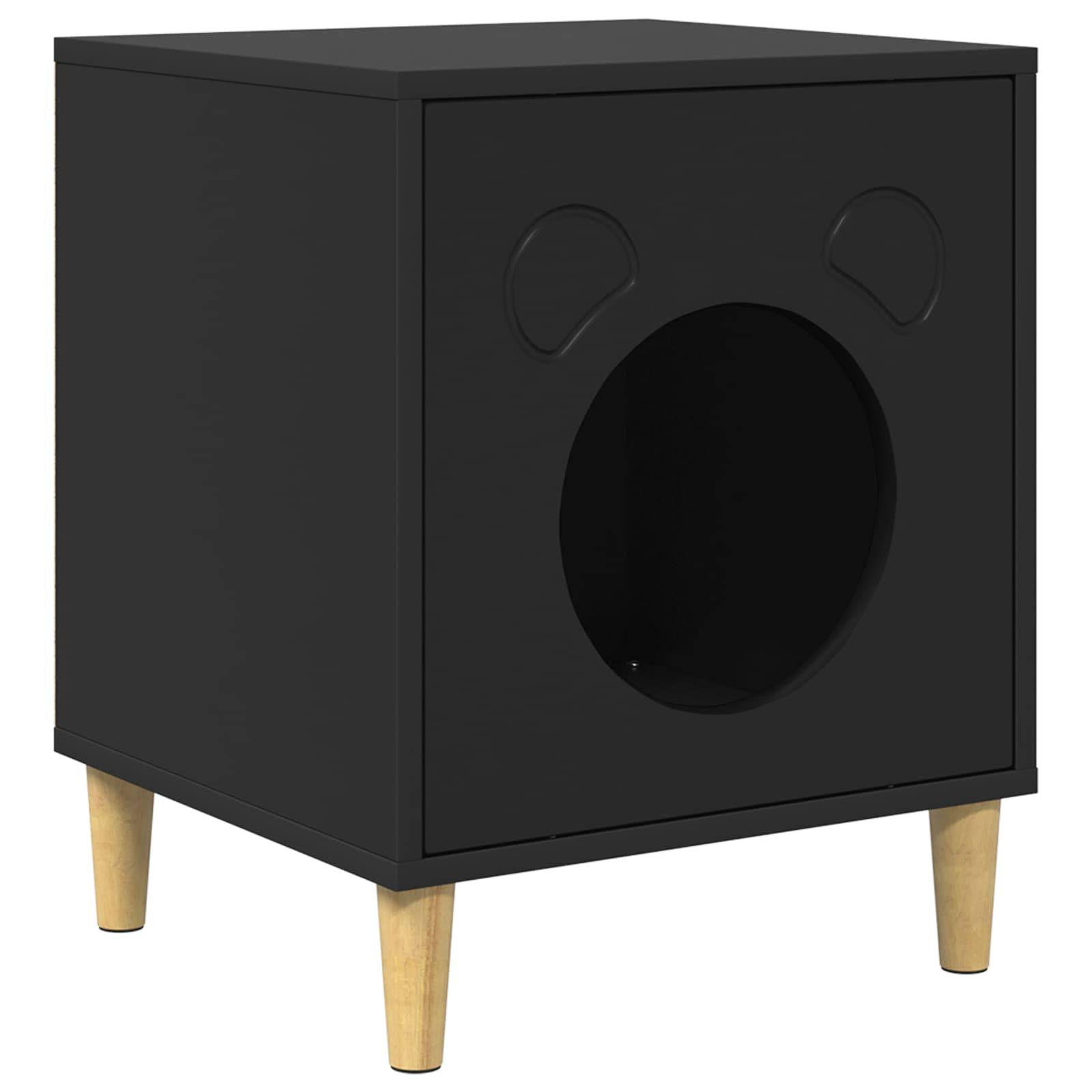 Vidaxl - Maison pour chat Noir 42,5 x 40 x 53 cm Bois d'ingénierie vidaXL 8000672 - Image 2