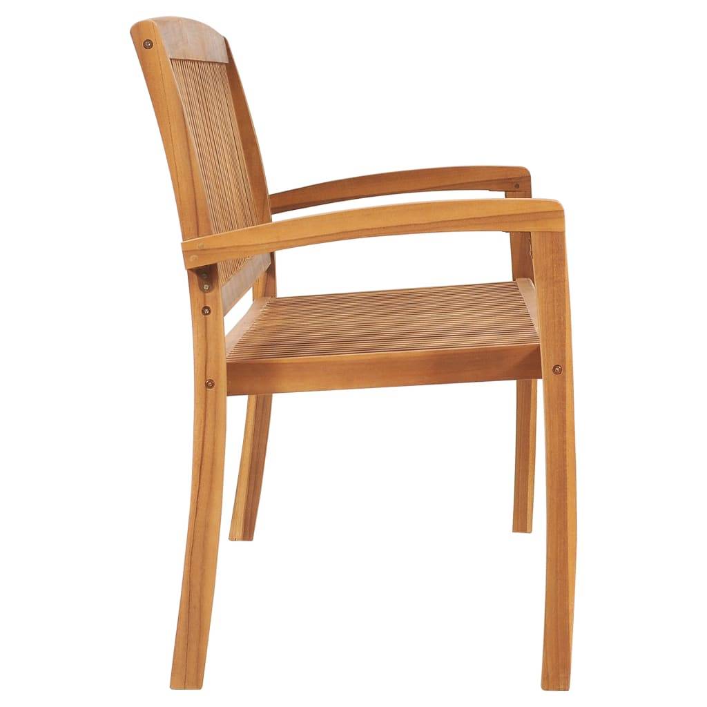 Helloshop26 - Banc de jardin meuble de patio d'extérieur terrasse empilable et coussin 159 cm bois de teck massif - Imagen 7