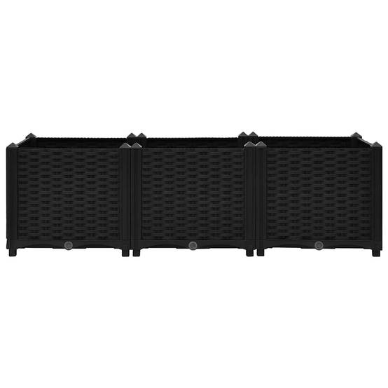 Grand carré potager surélevé 120 cm en polypropylène pour plantations Noir – ComfortXL Outdoor Living - Image 4