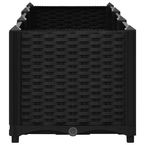 Grand carré potager surélevé 120 cm en polypropylène pour plantations Noir – ComfortXL Outdoor Living - Image 5
