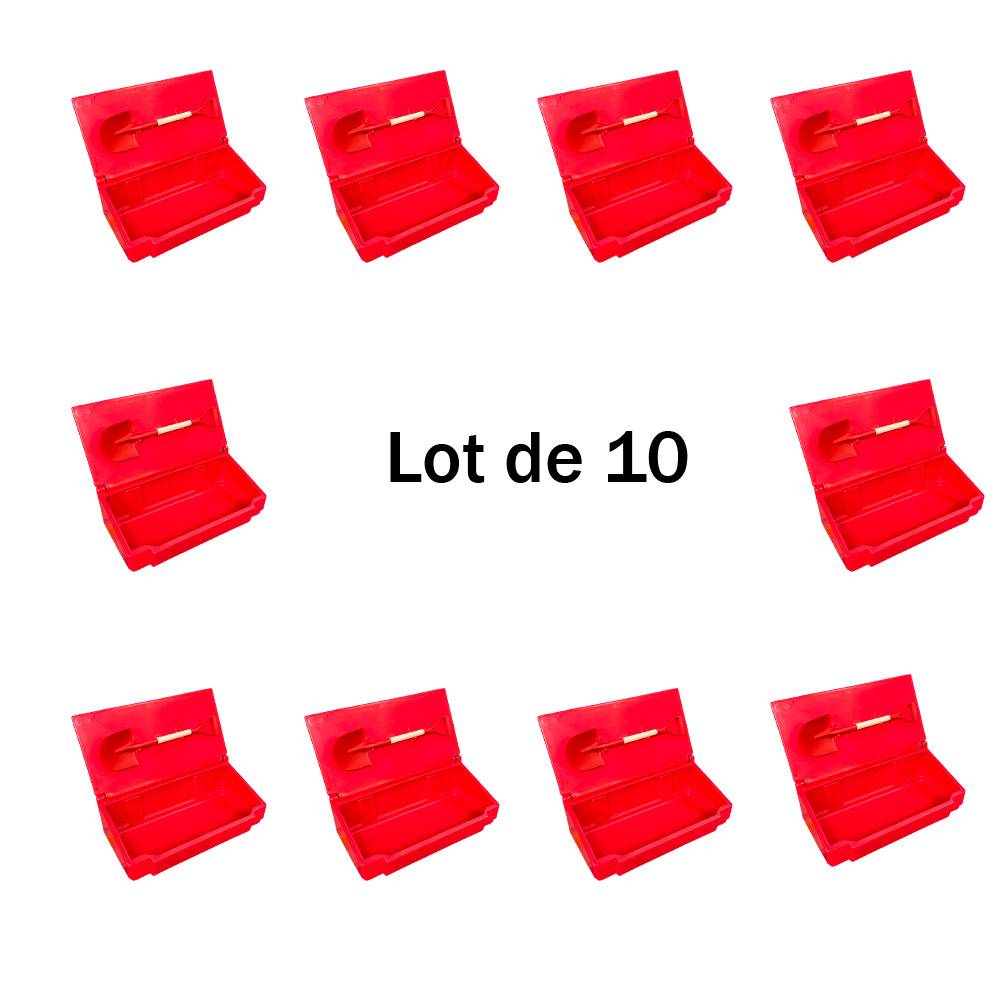 Bac à sable incendie/ à sel de déneigement 50l+pelle-lot de 10-plast'up rotomoulage - Imagen 1