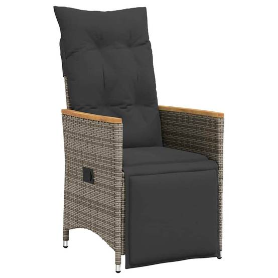 Petit Salon de Jardin 2 Personnes Poly Rotin Inclinable pour Balcon et Terrasse Gris – ComfortXL Outdoor Living - Image 6