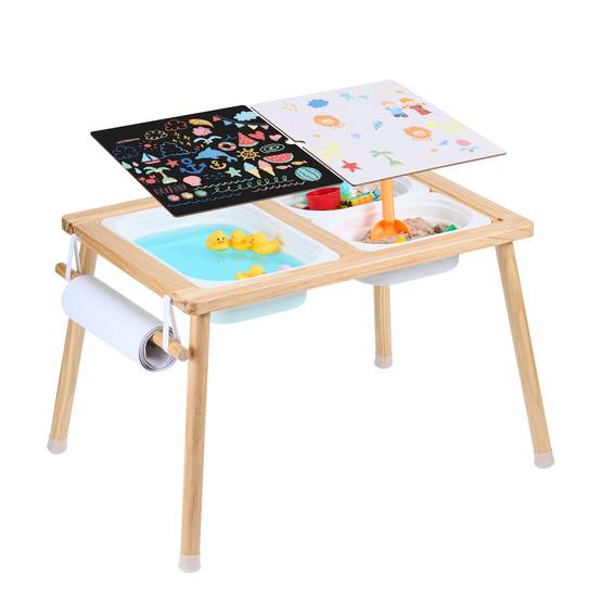 VEVOR Table d'Activités Table Sensorielle pour Enfants 1 Porte-papier 3 Bacs - Image 1