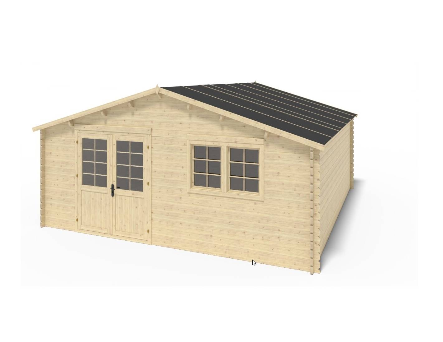 Altanka - Abri de jardin en bois - 36m2 - 6x6m - Ep. 40mm - Couleur: naturel - DOM610 - ALTANKA - Imagen 1