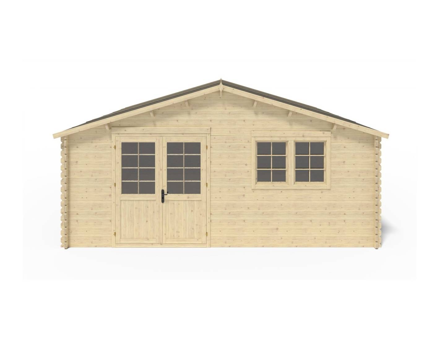 Altanka - Abri de jardin en bois - 36m2 - 6x6m - Ep. 40mm - Couleur: naturel - DOM610 - ALTANKA - Imagen 10