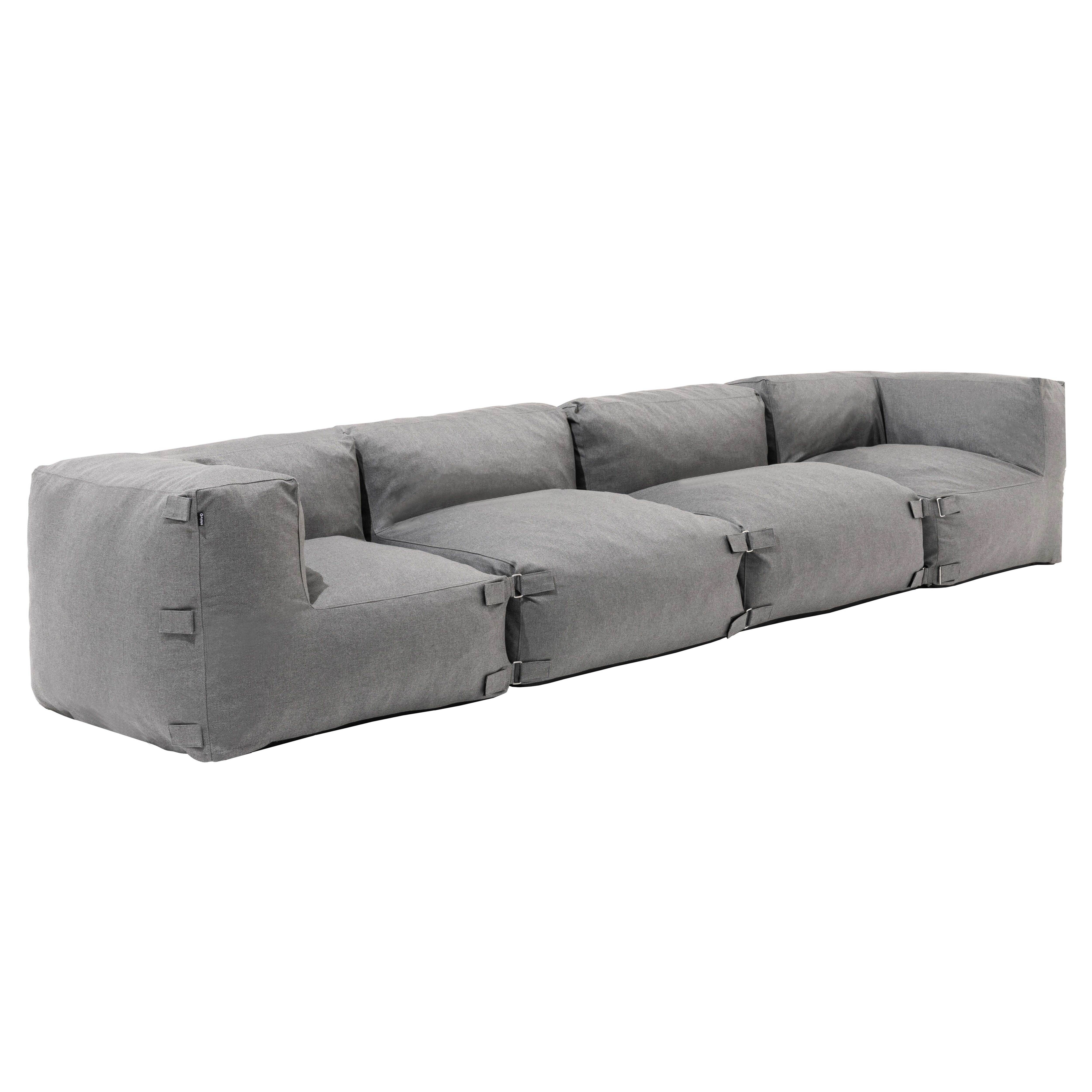 Oviala - Canapé de jardin modulable 4 places gris Mixi - Oviala - Imagen 2