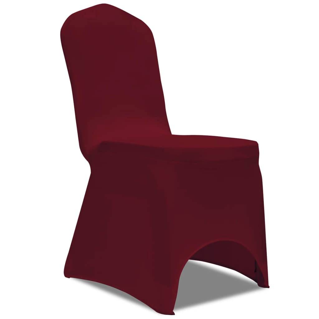 Housse pour chaises - Housse de protection bordeaux extensible 6 pièces PC109 - Image 1