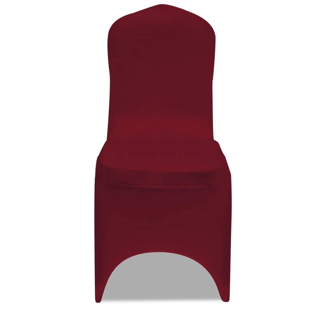Housse pour chaises - Housse de protection bordeaux extensible 6 pièces PC109 - Image 3