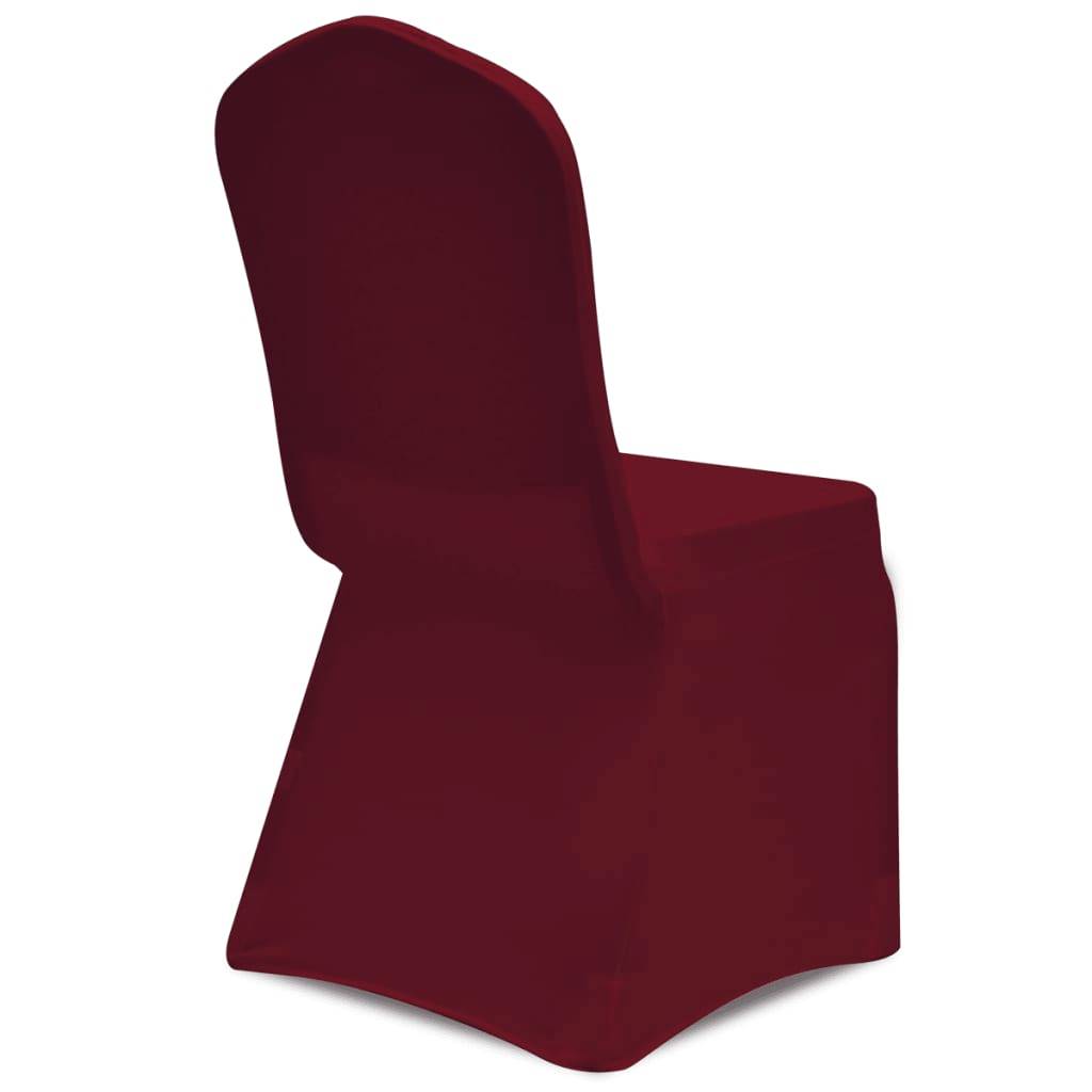 Housse pour chaises - Housse de protection bordeaux extensible 6 pièces PC109 - Image 5