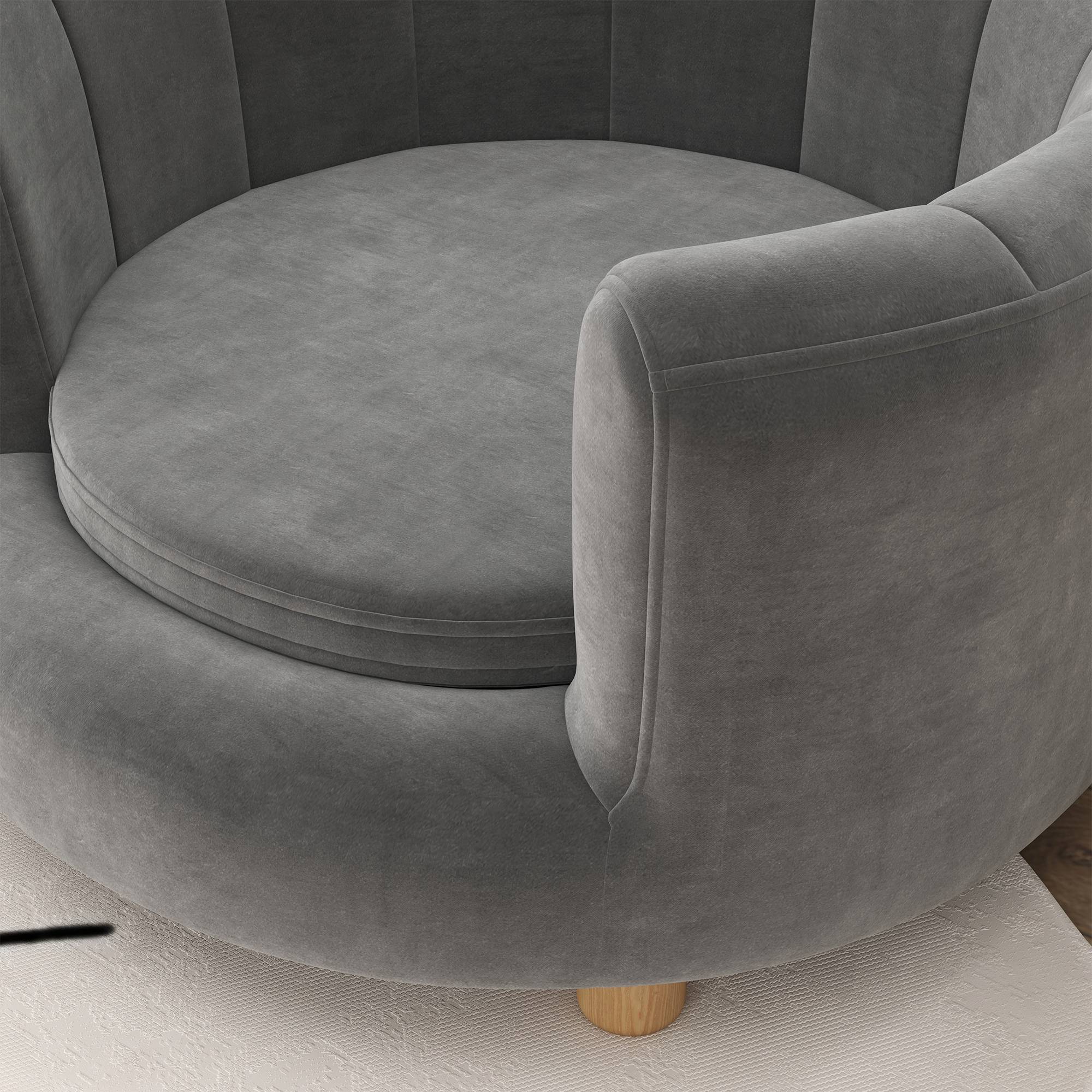 ComfortXL - Canapé pour chien et chat polyester 65 x 64 x 37 cm gris sur pieds bois coussin amovible dossier enveloppant - Image 8