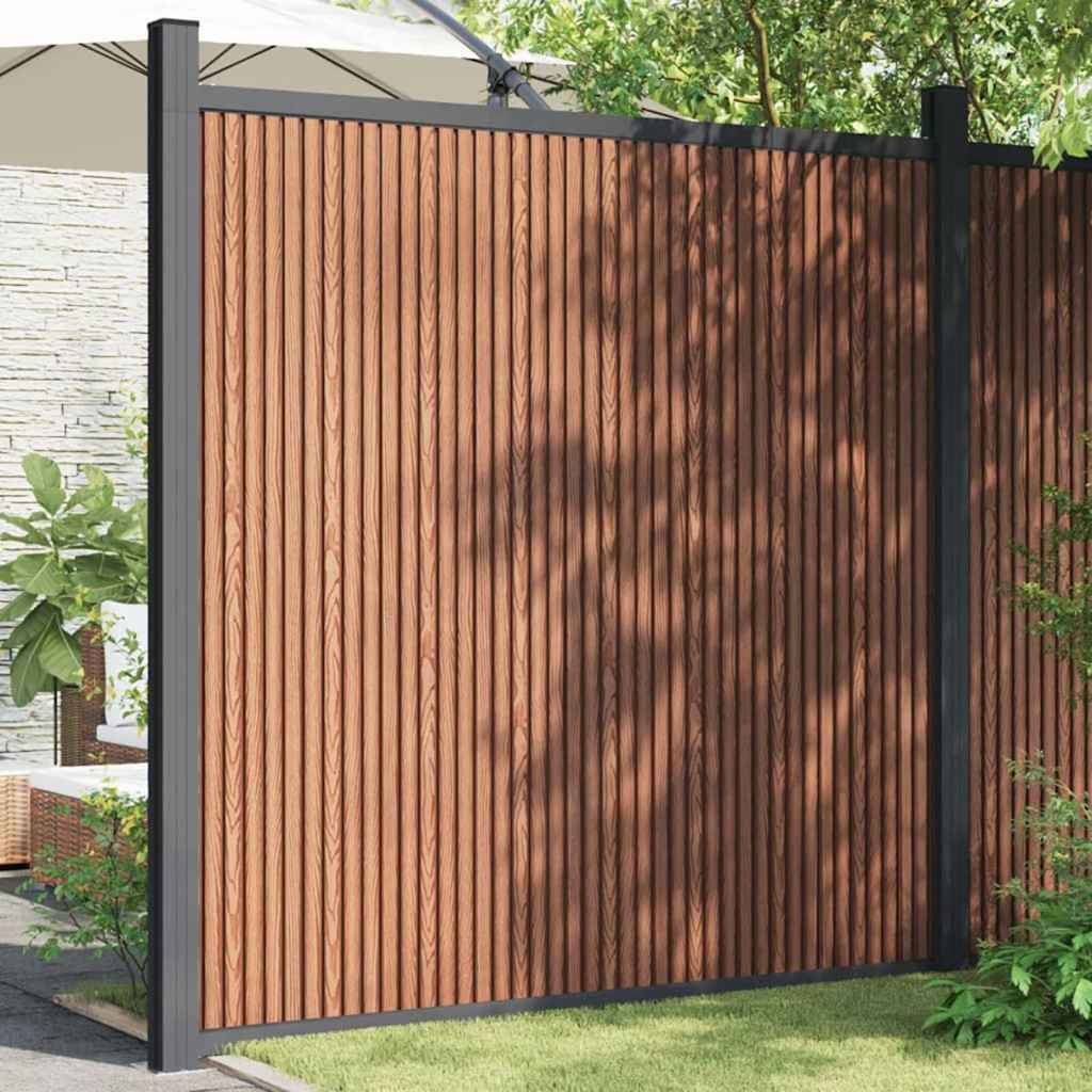 Panneau de clôture WPC aluminium marron 173 x 186 cm - PANGIVO - Image 1