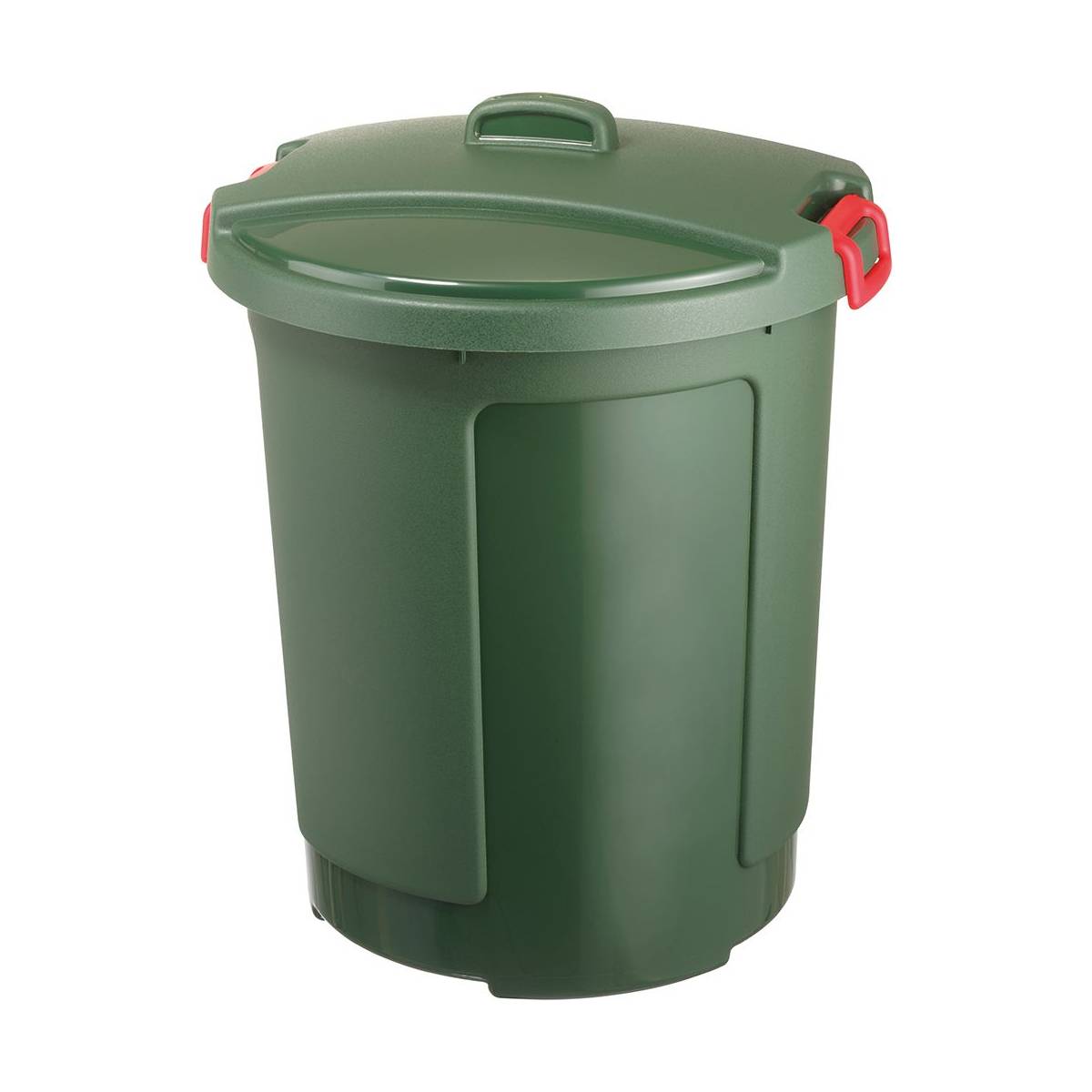 Sunware - Poubelle de jardin couvercle et poignées 75 L Megano Vert- plastique - Imagen 1