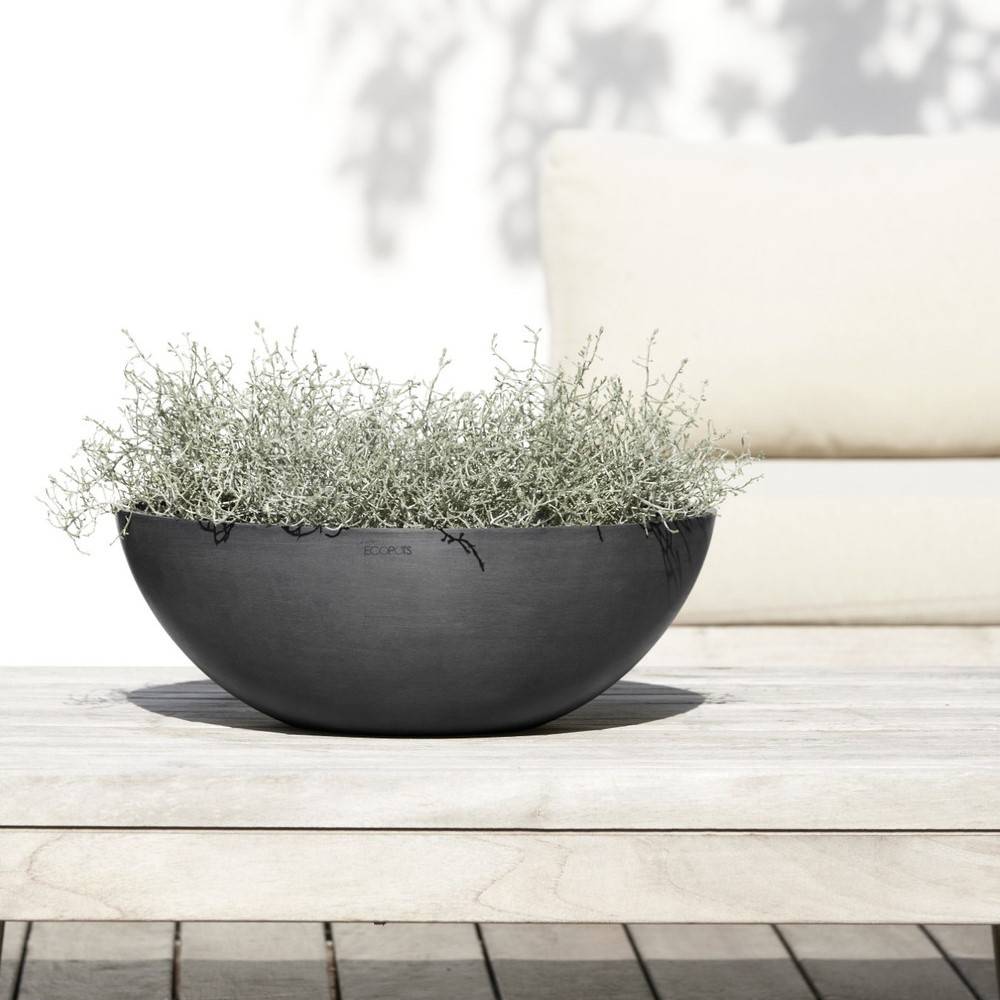 Ecopots - Pot Rond Vienna 50 Gris Foncé - Ø 50 x H. 18 cm - 22,3 L ECOPOTS - Imagen 4