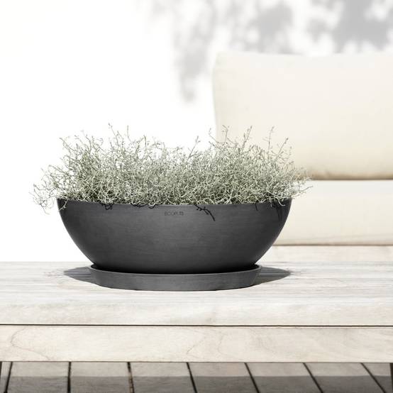 Ecopots - Pot Rond Vienna 50 Gris Foncé - Ø 50 x H. 18 cm - 22,3 L ECOPOTS - Imagen 5